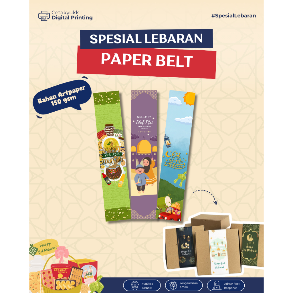 

Paper Belt Lebaran / Label Hampers Bingkisan Lebaran Idul Fitri