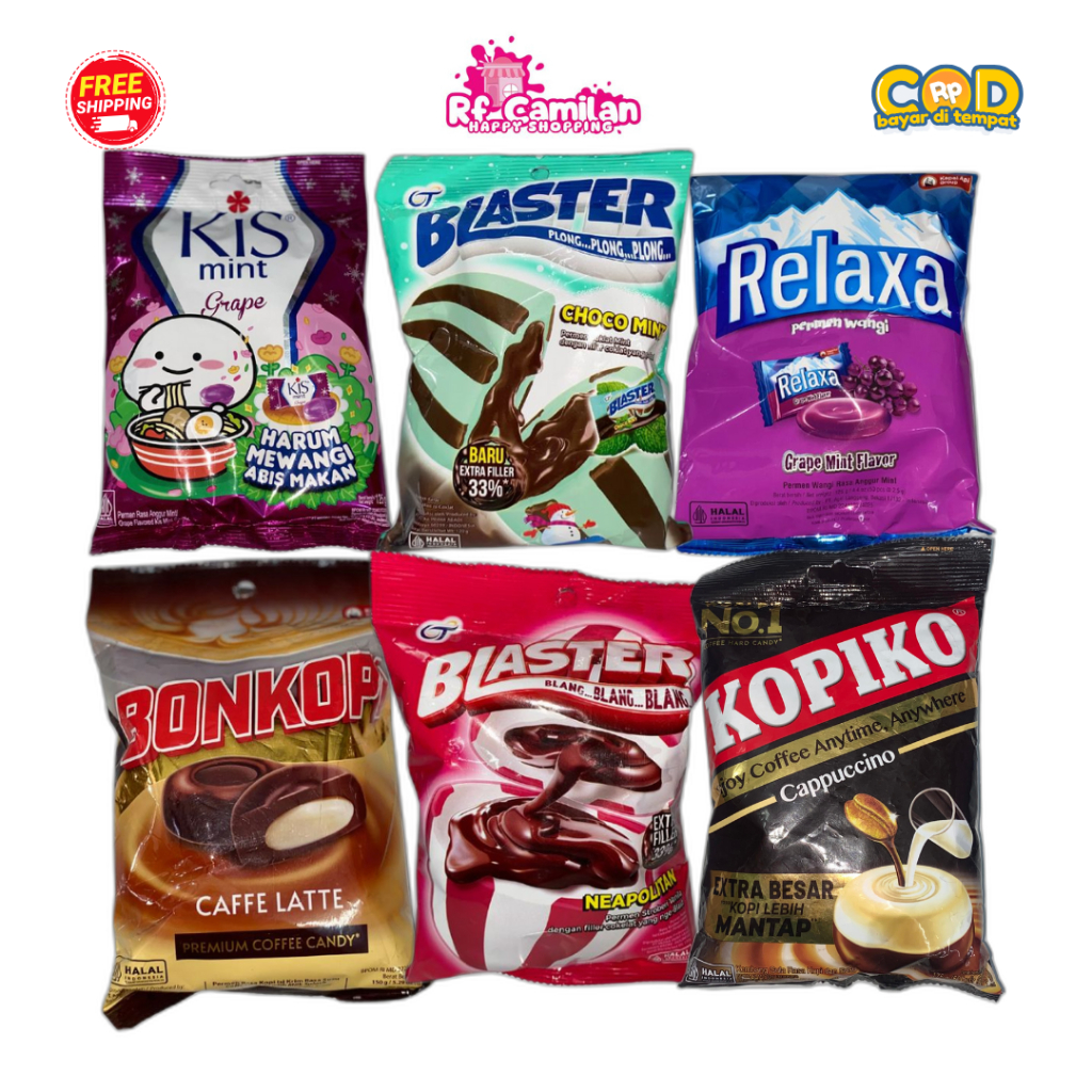 

[RF_Camilan] Aneka Permen Kis, Blaster, Relaxa, Bon Kopi, Kopiko