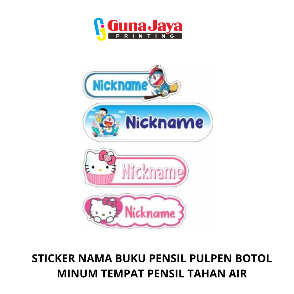 

STICKER NAMA BUKU PENSIL PULPEN BOTOL MINUM TEMPAT PENSIL TAHAN AIR