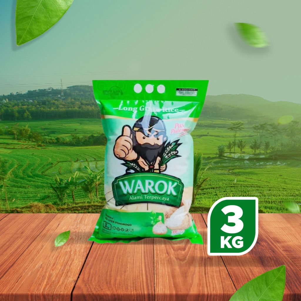 

Beras 3 kg warok hijau premium