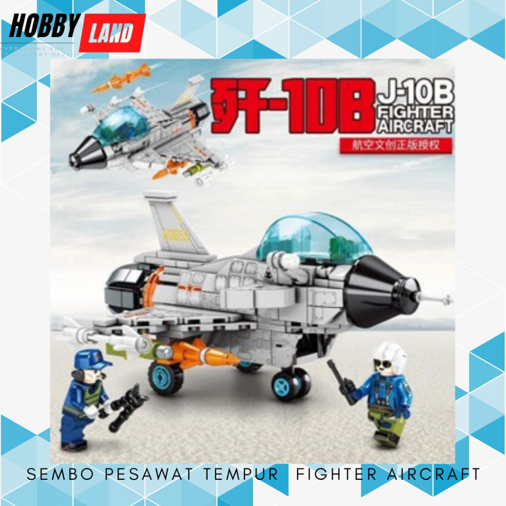 Hobbyland Sembo Mainan Pesawat Tempur J-20 Fighter Aircraft / J-10B Fighter Aircraft  Mainan Balok J