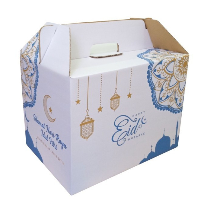 

( 10 pcs ) Box Handle Parcel Sembako Lebaran Dus Kotak Tenteng Packaging Oleh Oleh Ukuran 34x25x25 cm