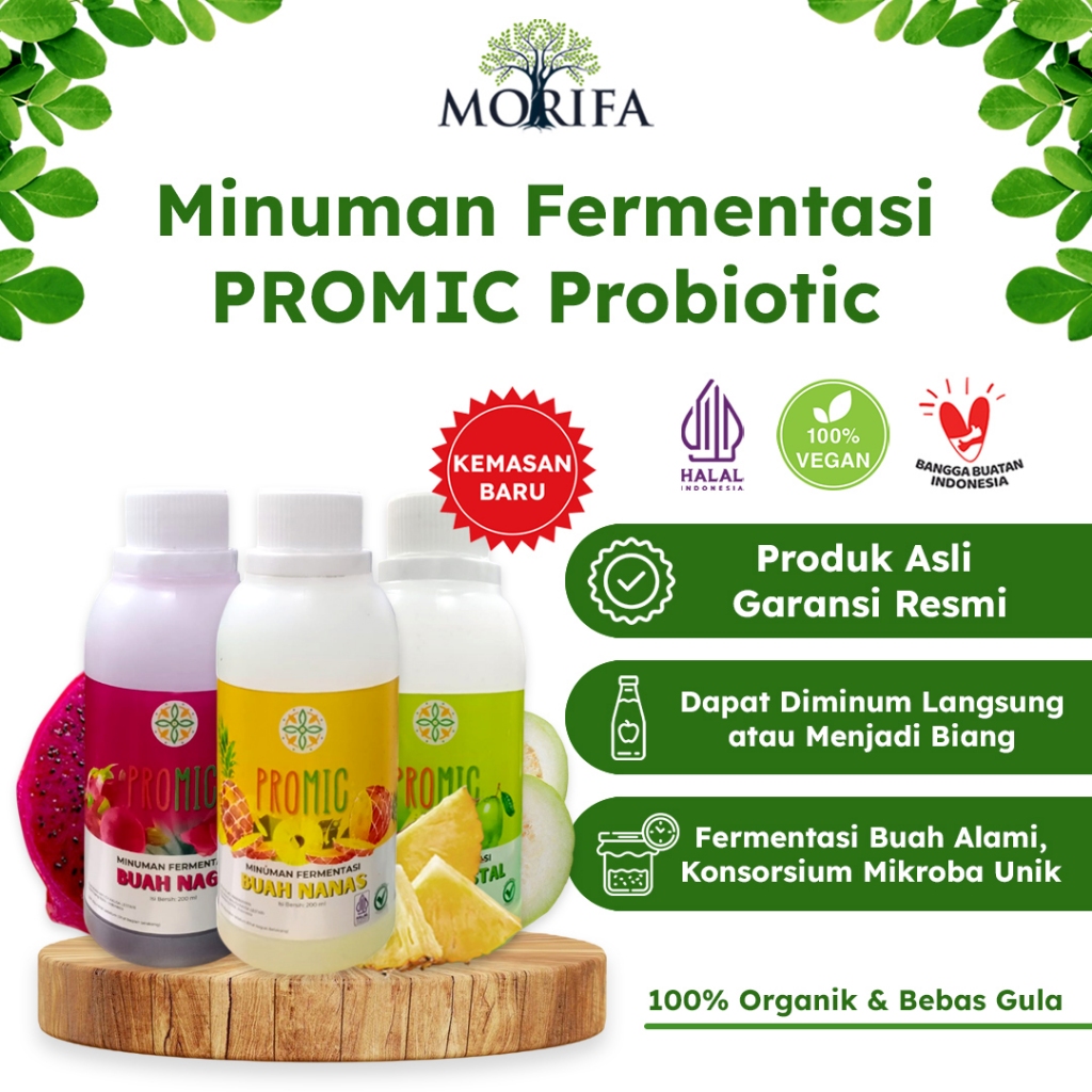 

MORIFA Promic Probiotik Biang Starter Varian Nanas-Buah Naga-Jambu Kristal 200ml