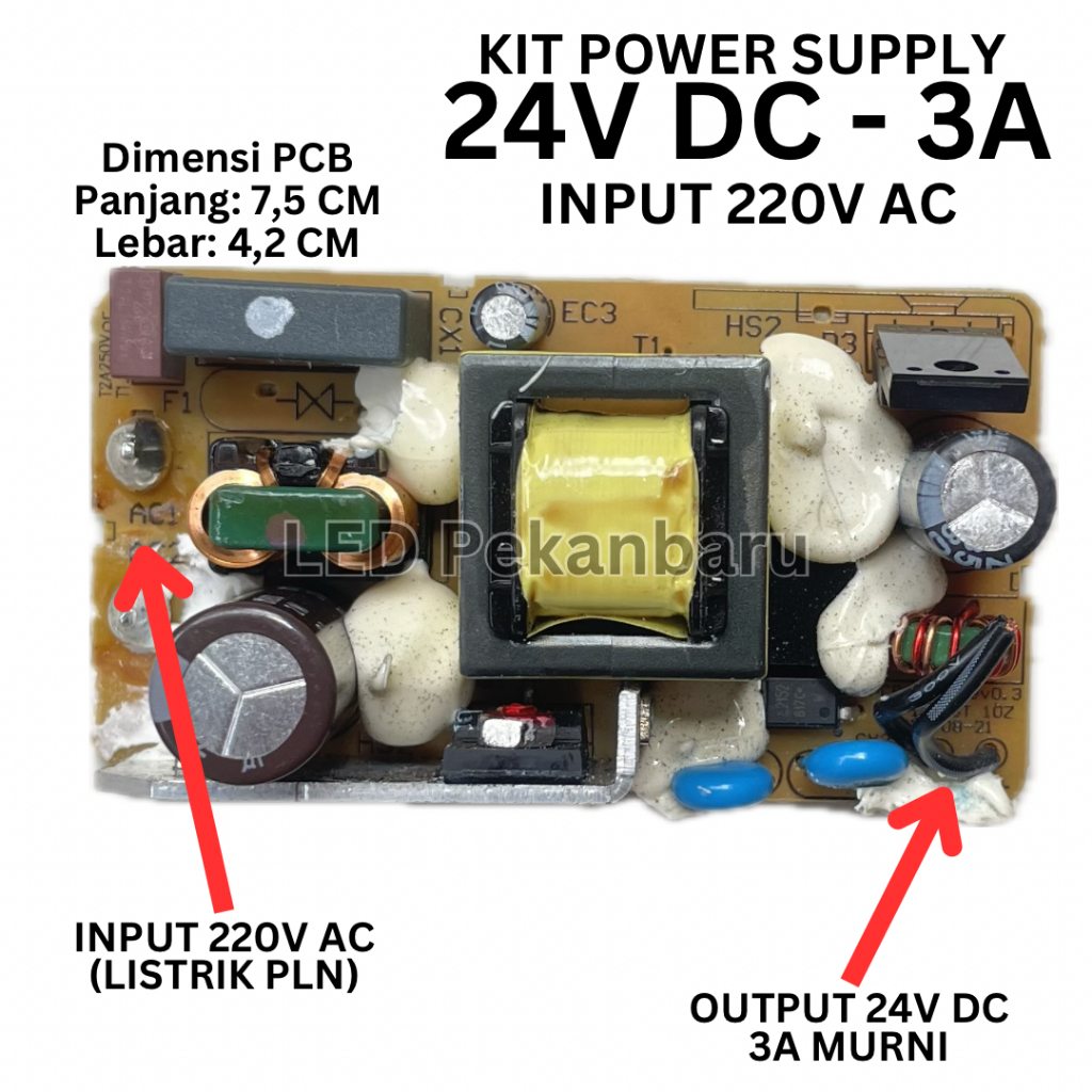 POWER SUPPLY / PCB SMPS 24V DC 3A INPUT 110V - 220V AC ADAPTOR