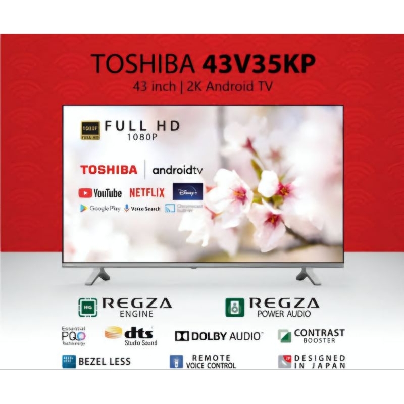 TOSHIBA Android TV 43V35KP LED 43 Inch FHD Smart Bezel Less Full HD
