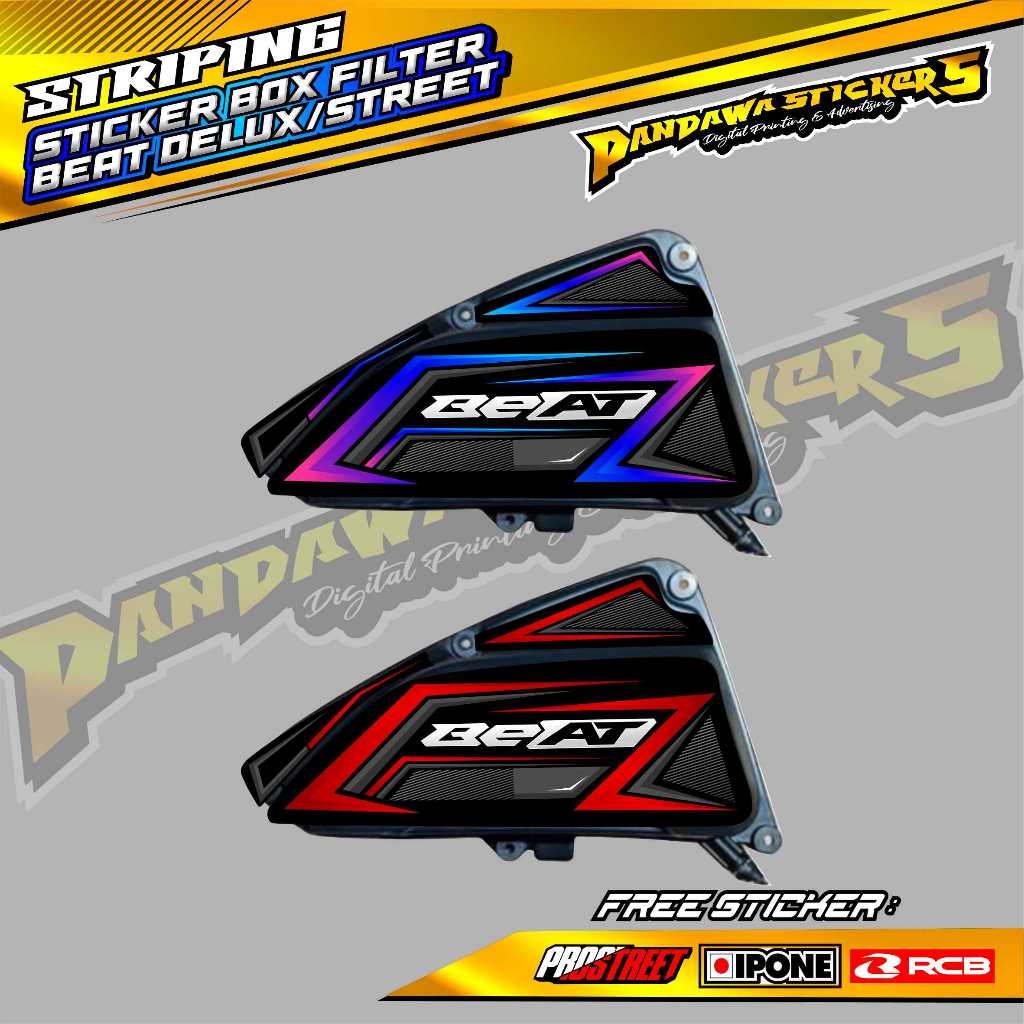 STICKER BOX FILTER BEAT DELUXE - STREET / STRIPING PELINDUNG BOX FILTER BEAT DELUXE - BEAT STREET