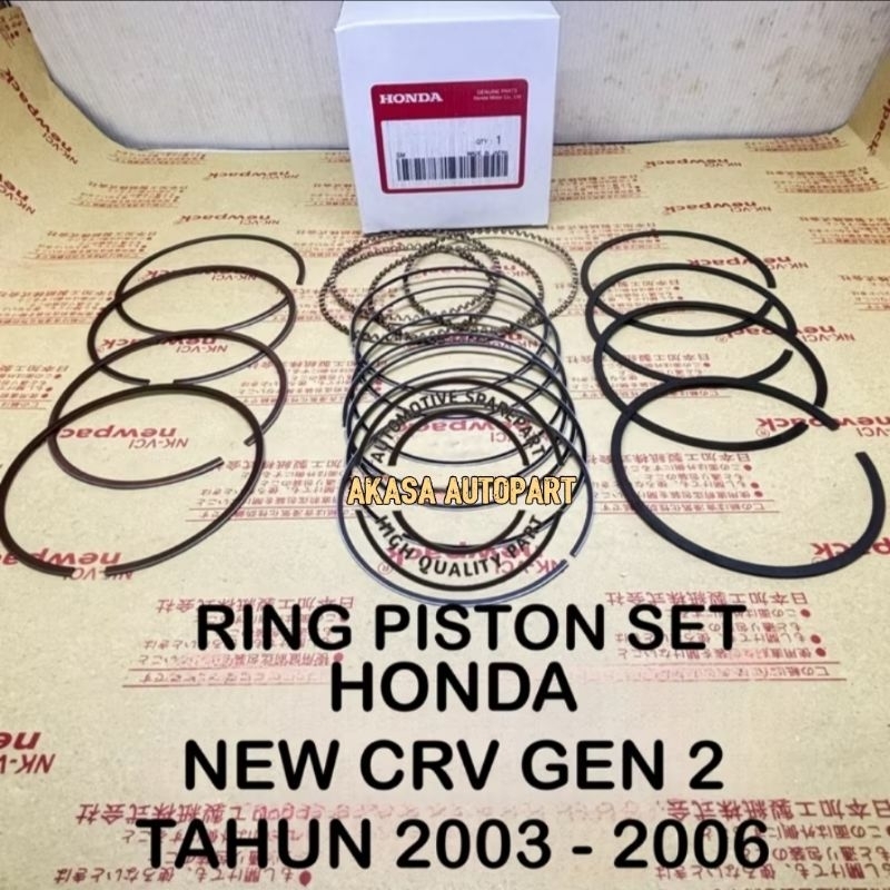 RING PISTON SET HONDA CRV GEN 2 2003-2006 RING PISTON SEHER OVERSIZE STD