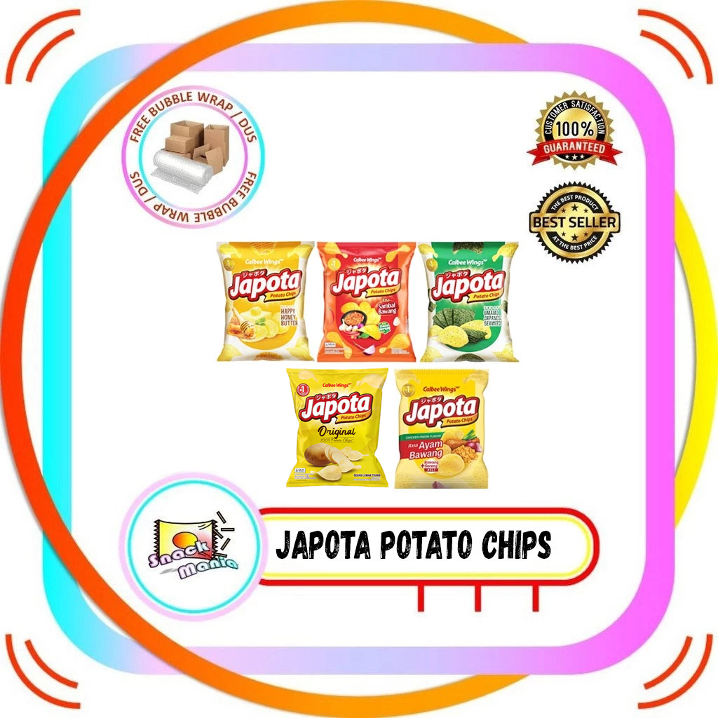 

JAPOTA Potato Chips Honey Butter Seaweed Sambal Bawang ~ 68 gr Keripik