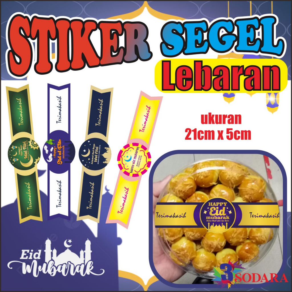 

Stiker Segel Panjang Sticker Toples Kue Lebaran Isi 12 Pcs Stiker