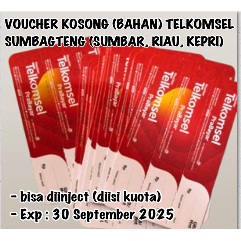 VOUCHER KOSONG TELKOMSEL (SUMBAGTENG - SUMBAR RIAU KEPRI) - 1 SN