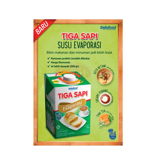 

Indofood Tiga Sapi Susu Evaporasi 500gr