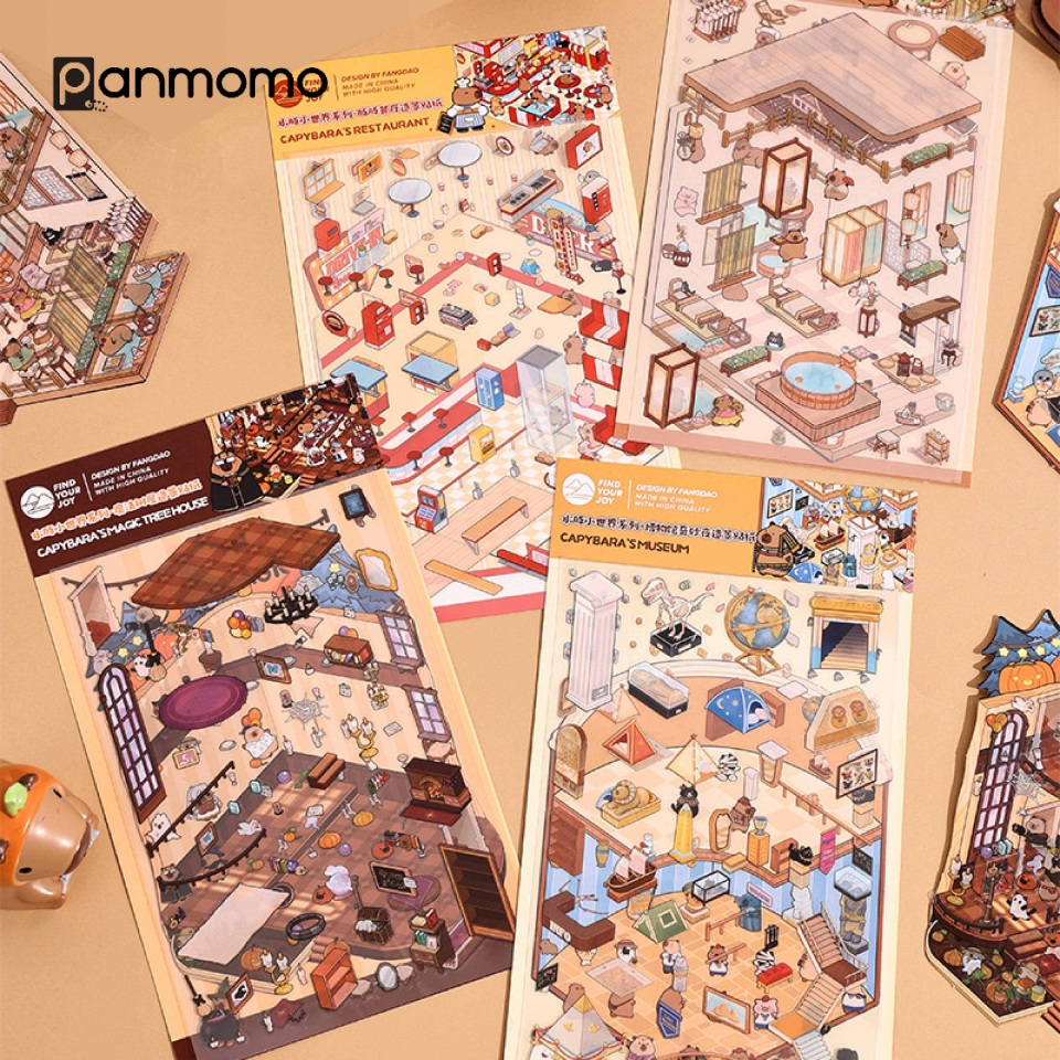 

Capybara Stiker Dekorasi Ruangan DIY Korea 3D Satisfying Decorative Sticker Tempel Room Decoration