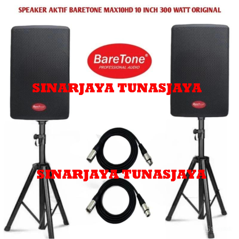 Speaker Aktif Baretone MAX10HD MAX 10HD 10 Inch Aktif 300×2 Watt Original Garansi Resmi 1 Tahun
