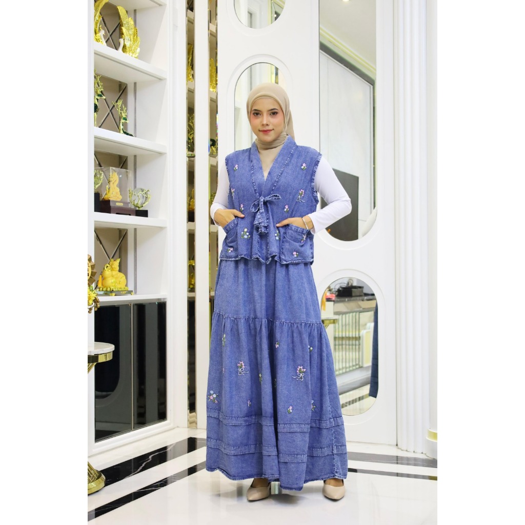 One Set Remaja Outfit Hijab Casual OOTD Cewe Hijab Hania