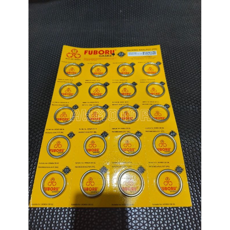 20 PCS PAKING KNALPOT CB / GL / CG / TIGER / MEGA PRO / VERZA / CRF PERPAK GASKET FUBORU