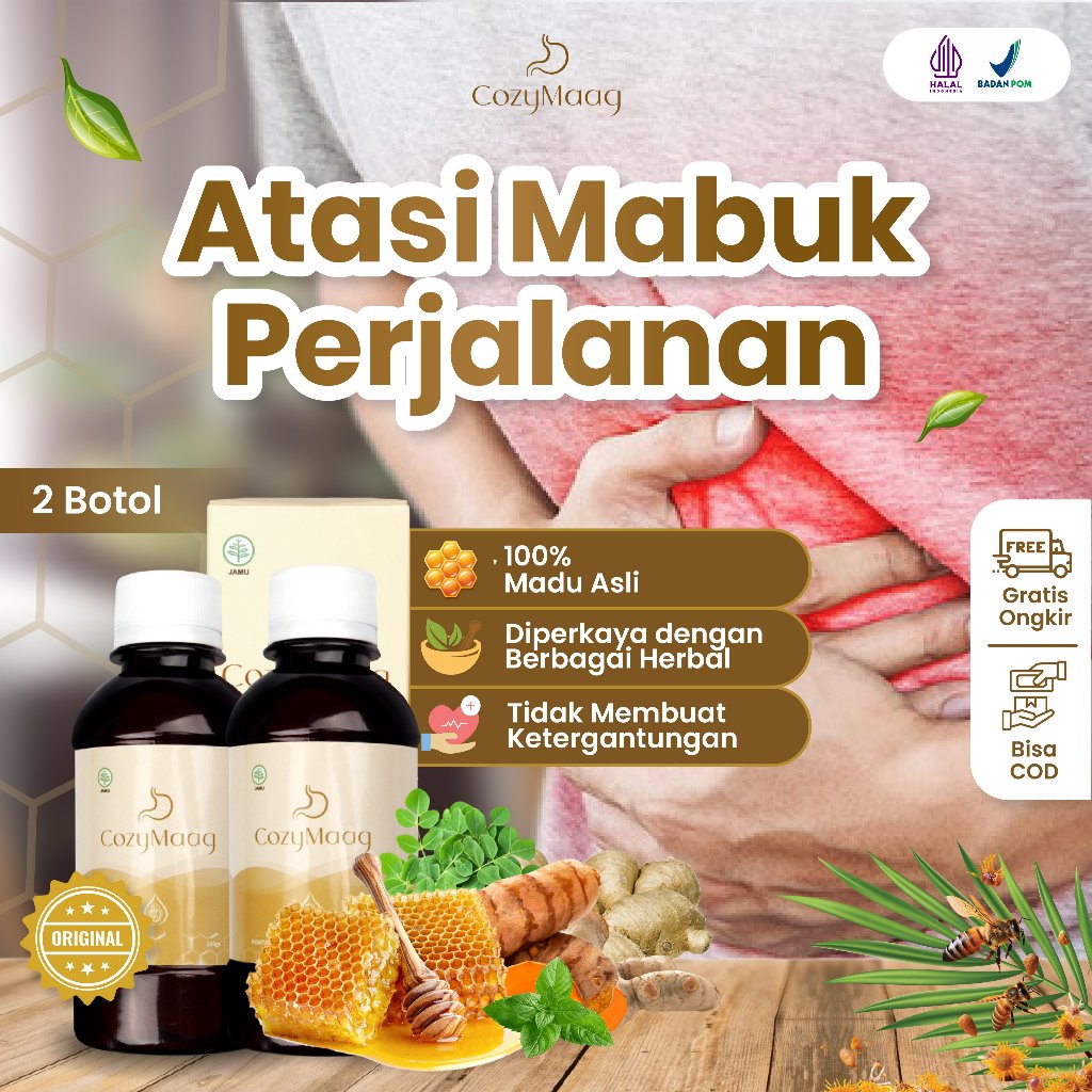 

COZYMAAG Madu Lambung Untuk Mengatasi Maag Perut Kembung Asam Lambung Kemasan 2 Botol x 250gr