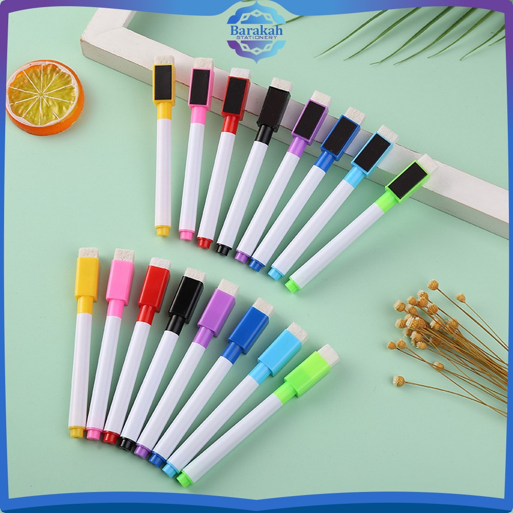 

Spidol Warna Warni Wipe And Clean Kecil / Spidol Magnet Mini Papan Tulis White Board dengan Penghapus Barakah Stationery A27
