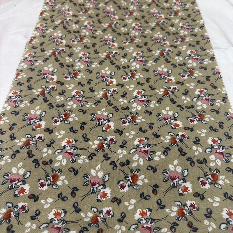 Kain Katun Rayon Motif Bunga Kecil Kecil | Katun Rayon Motif Meteran