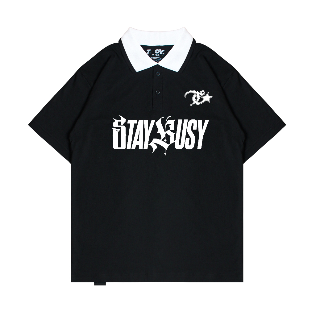 Troy Company Cotton Rugby Polo Shirt Black Medieval Gothic - Kaos Polo Hitam PR 3001