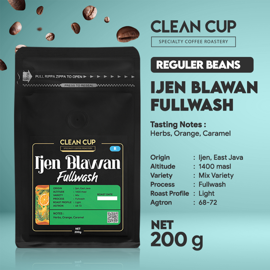 

Kopi Clean Cup Ijen Blawan Fullwash Arabica Whole Bean