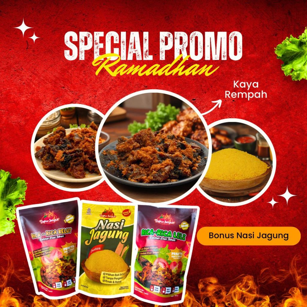 

Maknyuss1 Paket Hemat Lauk Pedas Mercon - Rica Belut + Rica Lele + Bonus Nasi Jagung