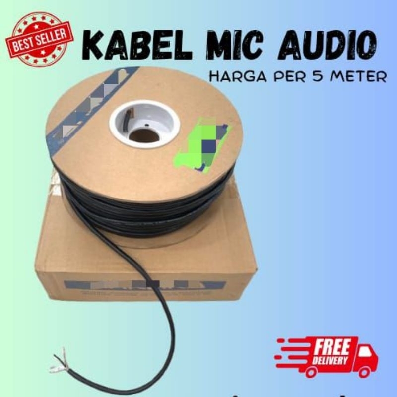 KABEL MIC AUDIO STEREO PER 5 METER/ KABEL MIC L2T2S/  KABEL MICROPHONE STEREO ISI 3