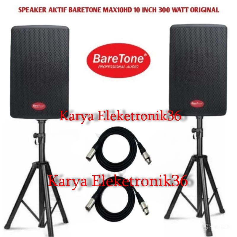Speaker Aktif Baretone MAX10HD MAX 10HD 10 Inch Aktif 300×2 Watt Original Garansi Resmi 1 Tahun