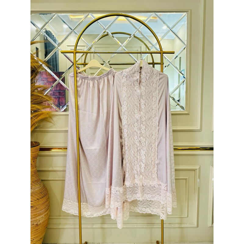 mukena lebaran sutra silk jumbo nyaman mukena brukat termurah
