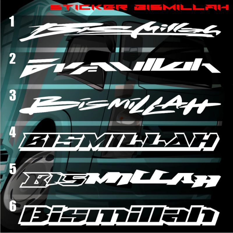 Sticker kaca truck pickup mobil  bismillah sticker kaca truck terlaris stiker kaca bismillah terlari