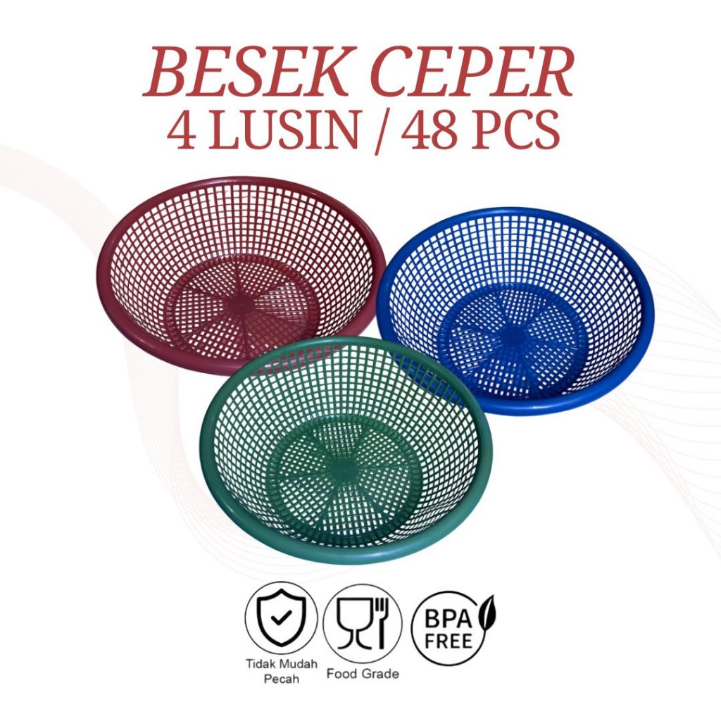 4 Lusin / 48 Pcs Besek Ceper Besek Hajatan Plastik Murah Tebal Berkualitas Kitchenware Ceting Plasti