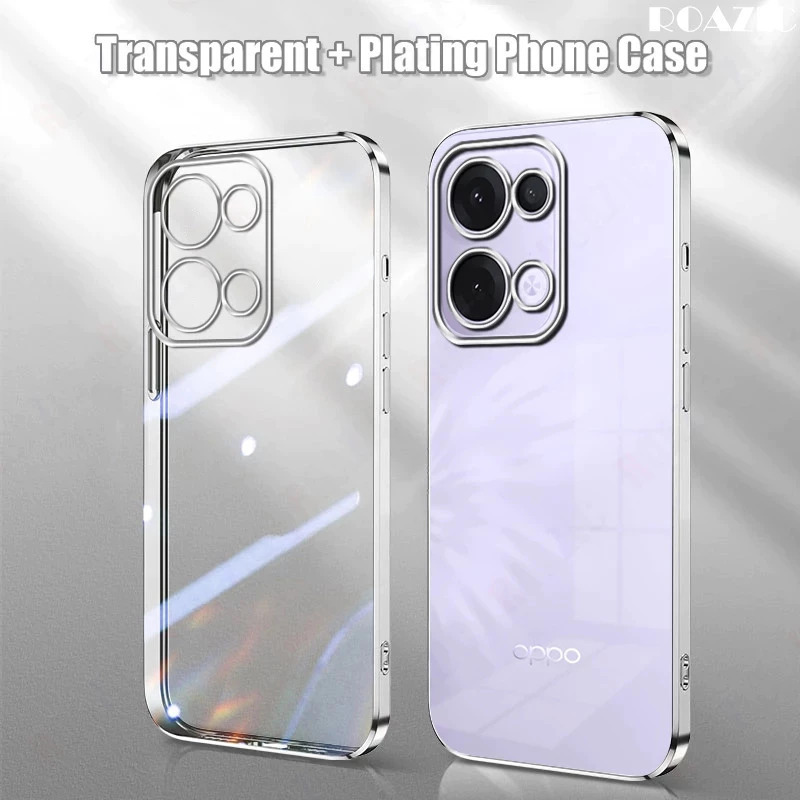 CASE OPPO RENO 13 5G SOFT CASE PLATING BENING SQUARE LIST TRANSPARAN MEWAH TERBARU