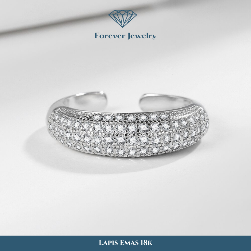 Cincin Lana Listring Simple Full Permata Zirkon - Lapis Emas 18 Karat - Lana Ring - Forever Jewelry