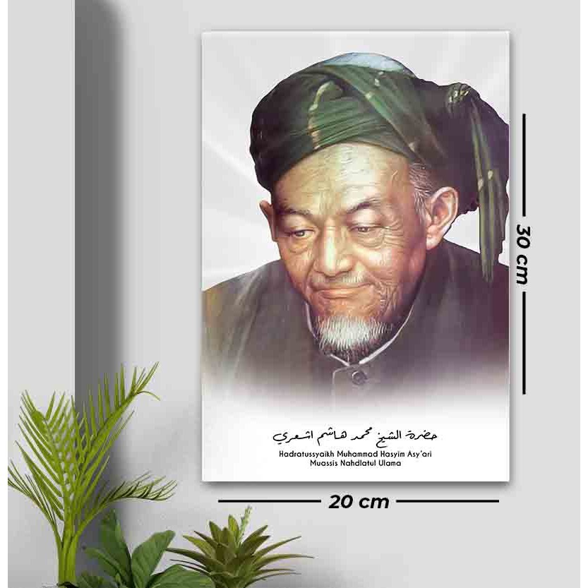 Cetak Wall Decor Foto Poster Kayu Kh Hasyim Asy'ari NU Ulama