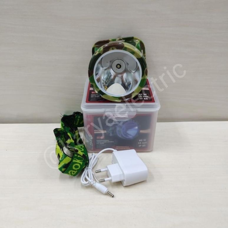 Senter Kepala Jumbo Aoki AK-060 Super Terang Model Baru Dapat Charger