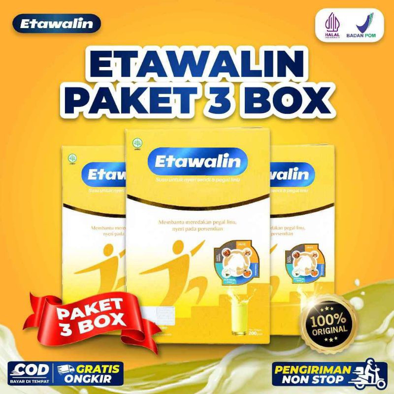 

Paket 3 Box Susu Etawalin Premium Atasi Nyeri Sendi Otot Tulang & Asam Urat