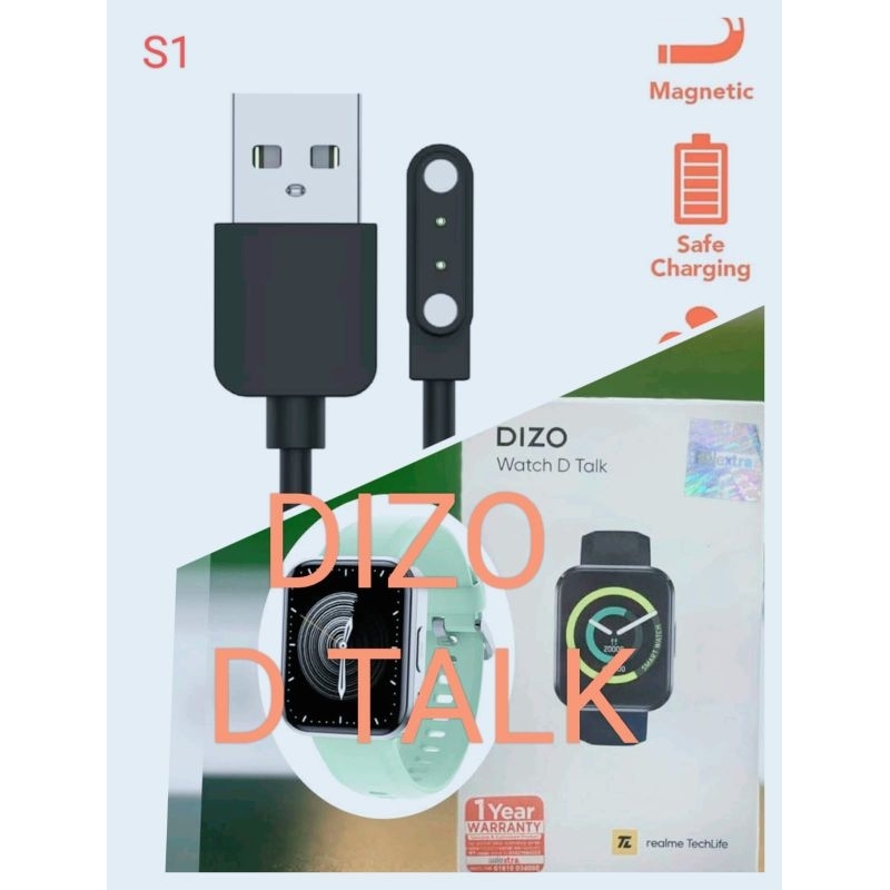 AIG Dizo Watch 2 Smart Watch Kabel Charger Smartwatch Dizo D Talk Dizo Watch 2 Magnetic 2 Pin Kabel