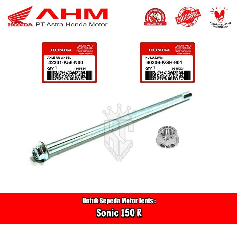 As Roda Belakang + Nut Honda Sonic 150 R Original AHM 42301-K56-N00