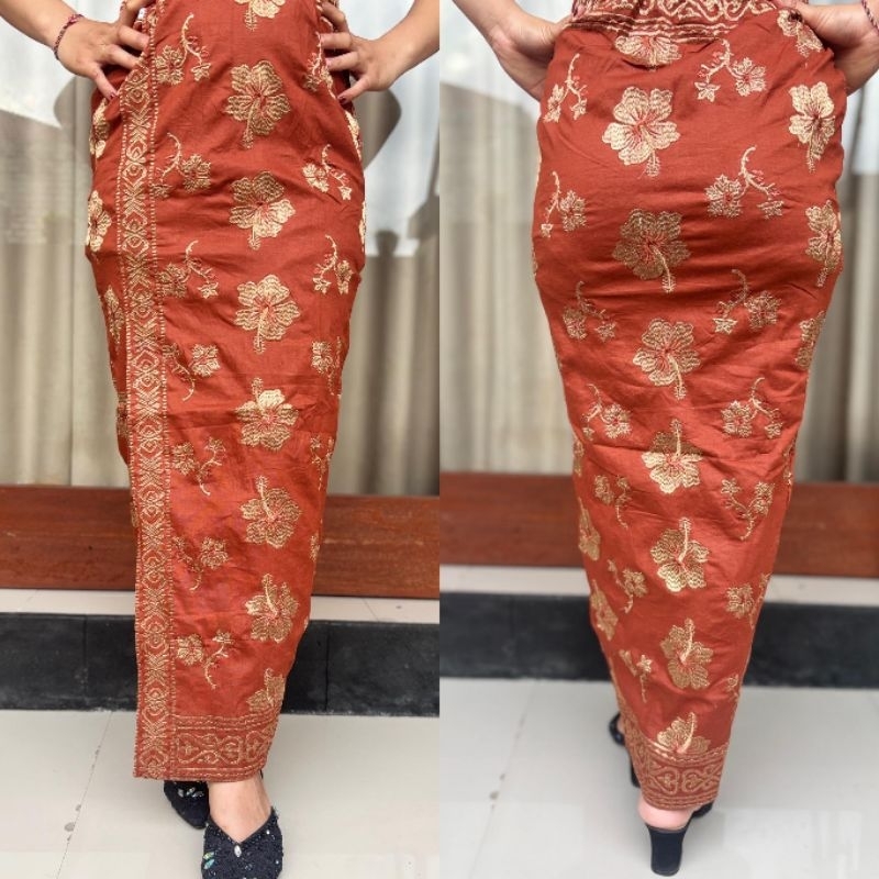 Kamen jadi bordir wanita motif bunga  Kamen Bali rok Bali bawahan tradisional kebaya kamben jadi