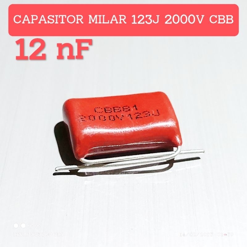 CAPASITOR MILAR 123J 12nF 2000V 2KV CBB81