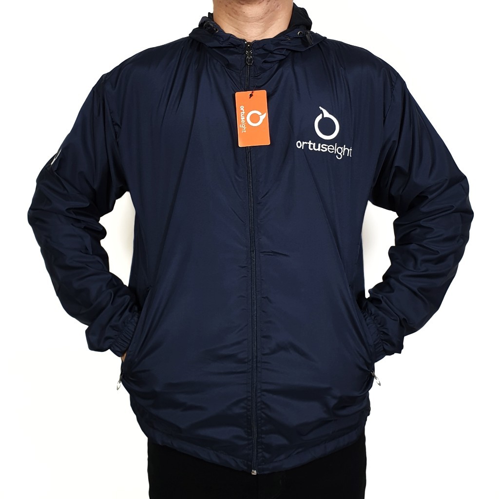LIFESTYLE Jaket Parasut Ortus Hitam Logo Putih / Jaket Olahraga LIFESTYLE