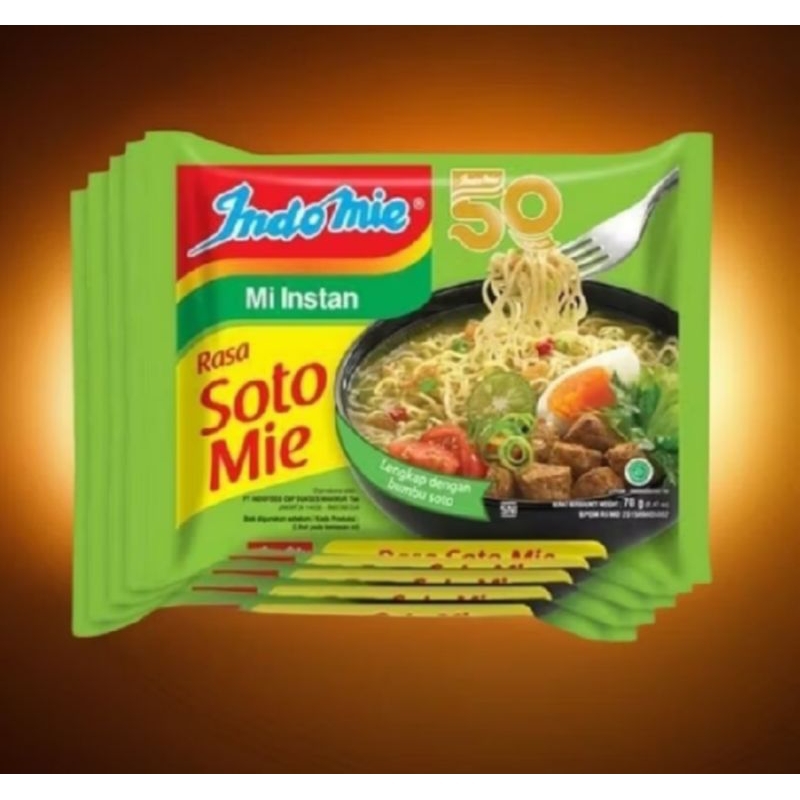 

Indomie Rasa Soto Satuan (1Pcs) / Mie Soto / Mie Instan Rasa Soto