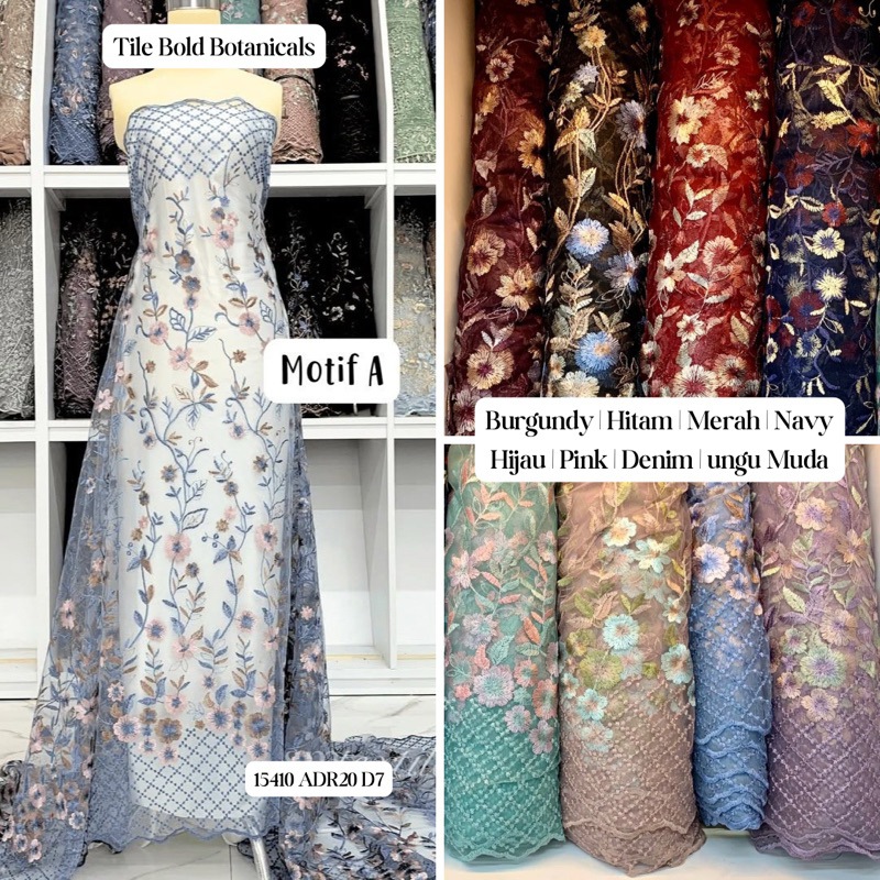 Tile Spring Blooming 3 Tone | Kain Motif Bunga 3 Warna 15410 ADR20