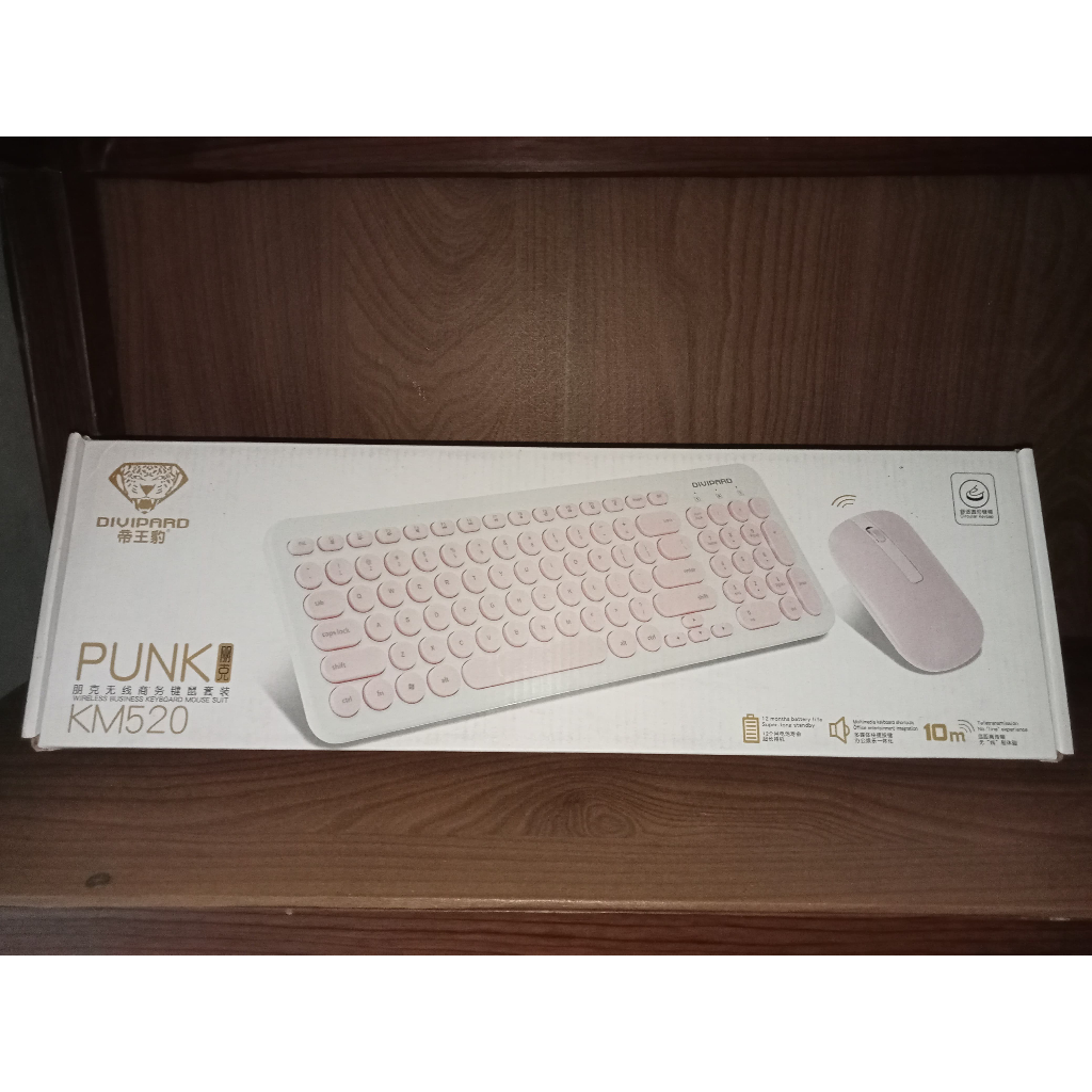 KEYBOARD + MOUSE DIVIPARD WIRELESS KM520 | PINK