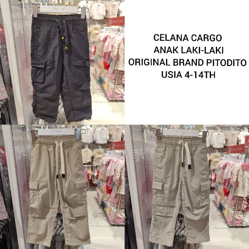 CELANA PANJANG CARGO ANAK LAKI-LAKI ORIGINAL BRAND PITODITO (4-14TH) NL'24