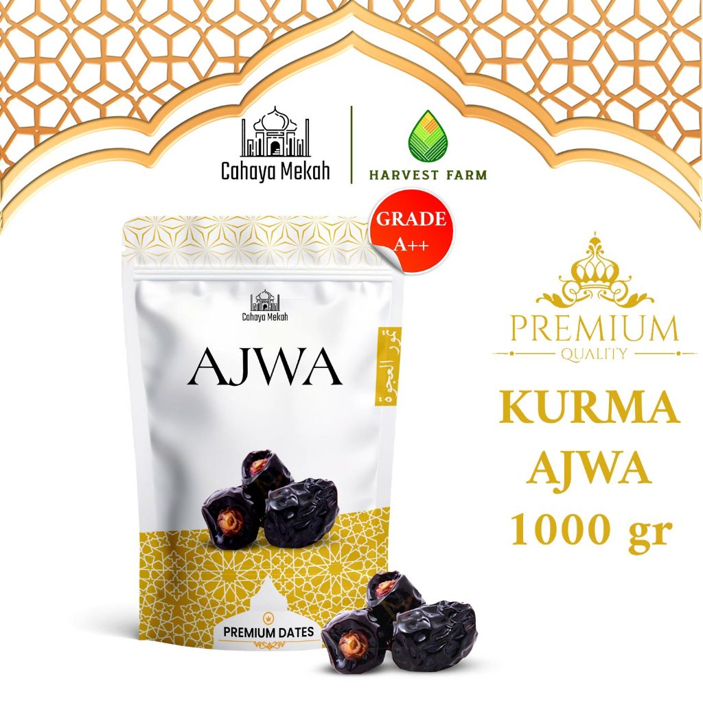 

Cahaya Mekah Kurma Ajwa Pouch 1kg Premium Original High Quality Kurma Ajwa 1 Kg Asli