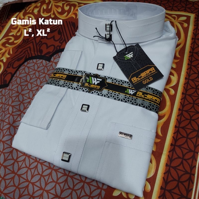 Gamis PUTIH lengan PANJANG AL-WAFA kancing MANIK ukuran DEWASA | GAMIS dewasa PUTIH lengan PANJANG