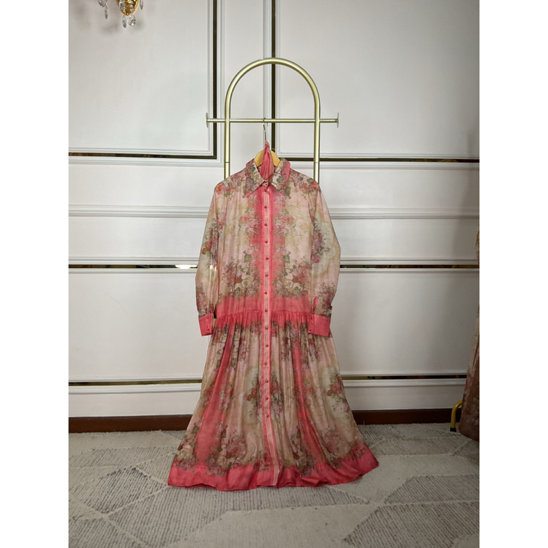 zivana dress bunga + belt kain size L