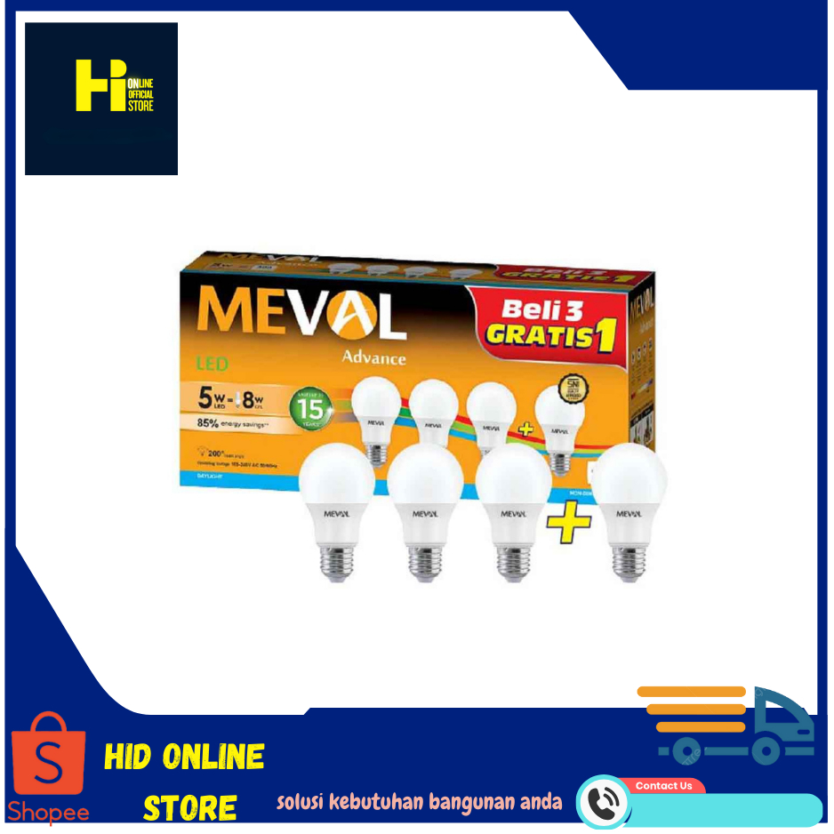 MEVAL LAMPU LED 5 WATT BELI 3 GRATISS 1 - EBA-05A