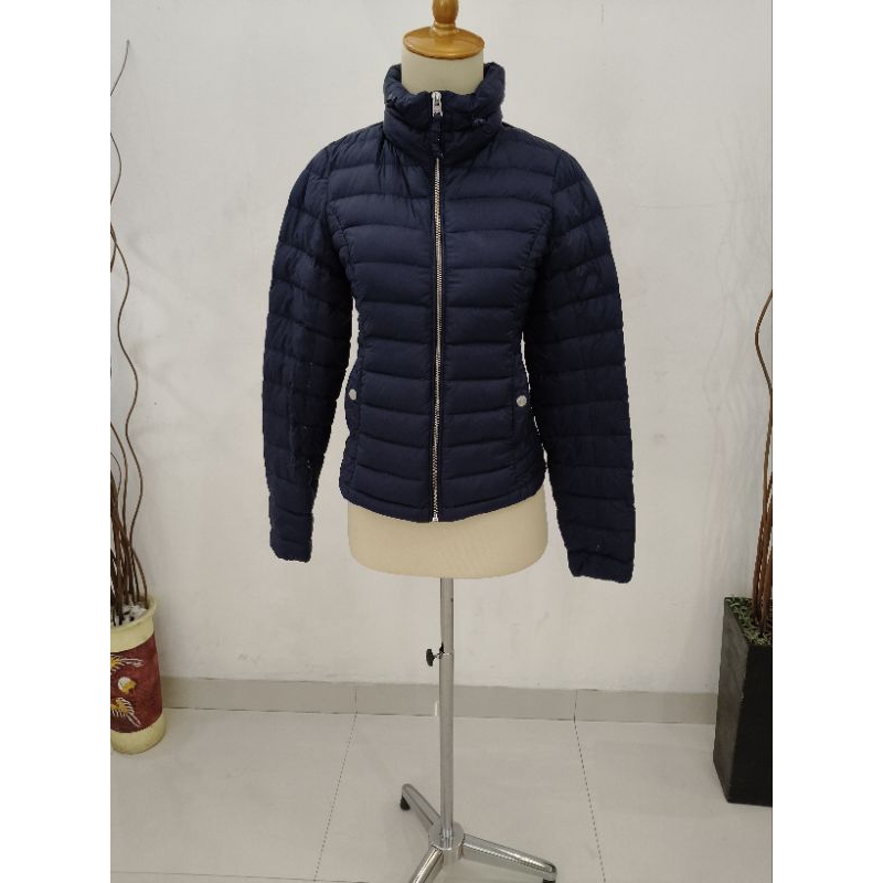 Abercrombie & Fitch Jacket Down Series Navy Blue Bulang Gelembung Gembul