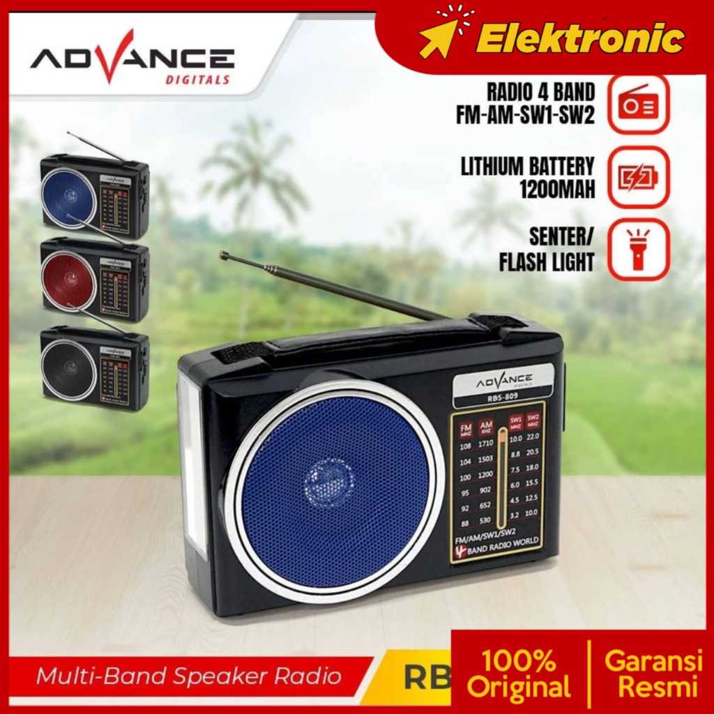 Advance RBS-809 Speaker Radio Jadul + Senter/ Radio Jadul Radio AM/FM/SW bisa di charger